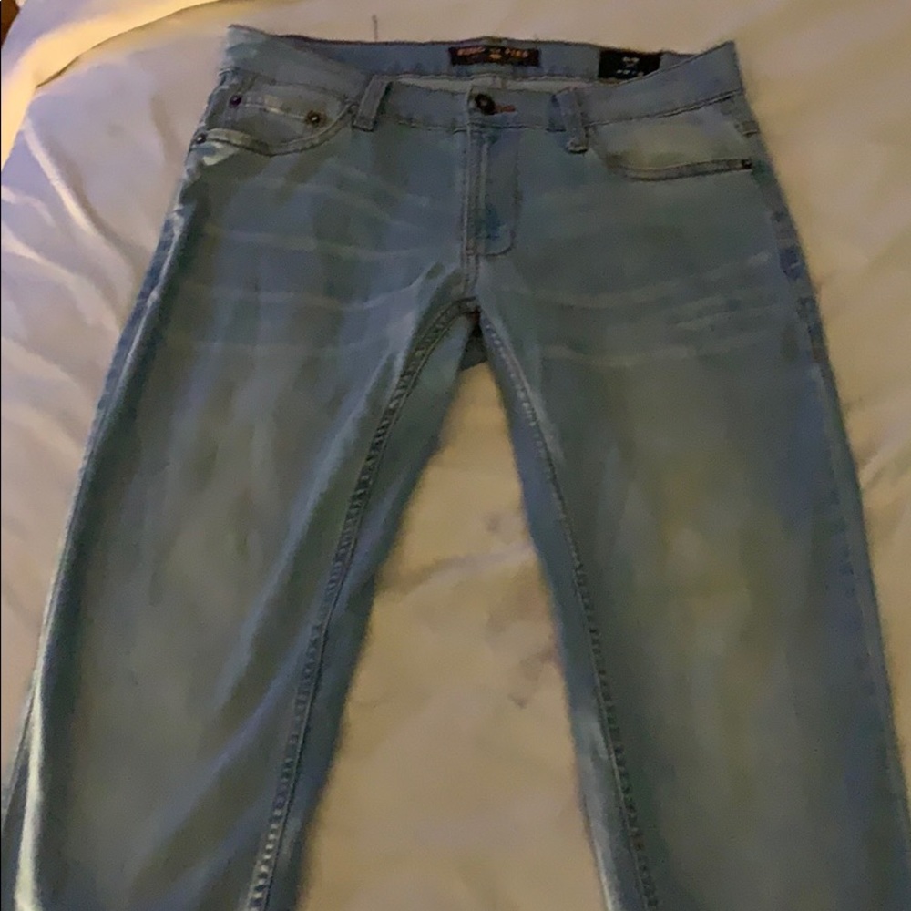 Light blue jeans.